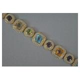 14K GEMSTONE & DIAMOND BRACELET 14K GEMSTONE & DIAMOND BRACELET