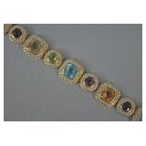 14K GEMSTONE & DIAMOND BRACELET