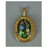 14K ENAMEL PENDANT BROOCH 14K ENAMEL PENDANT BROOCH