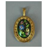 14K ENAMEL PENDANT BROOCH