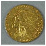 1908 US GOLD INDIAN HEAD HALF EAGLE $5 COIN 1908 US GOLD INDIAN HEAD HALF EAGLE $5 COIN