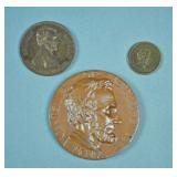 (3) ABRAHAM LINCOLN TOKENS / MEDALS (3) ABRAHAM LINCOLN TOKENS / MEDALS