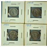 (4) UNCIRCULATED LIBERTY HEAD "V" NICKELS