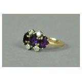 14K AMETHYST & DIAMOND RING 14K AMETHYST & DIAMOND RING