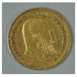 1893 GERMAN STATES WURTTEMBERG 10 MARK GOLD COIN