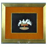 PIETRA DURA PLAQUE SIGNED LEOPOLDO MENEGATTI PIETRA DURA PLAQUE SIGNED LEOPOLDO MENEGATTI