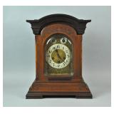 GERMAN JUNGHANS MAHOGANY CHIME MANTLE CLOCK