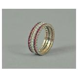 LOW GOLD RUBY & DIAMOND ETERNITY RING