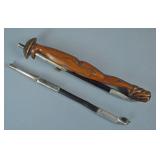 (2) SILVER & WOOD OPIUM PIPES (2) SILVER & WOOD OPIUM PIPES