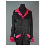 VINTAGE BLACK & HOT PINK SILK PAJAMA TOP VINTAGE BLACK & HOT PINK SILK PAJAMA TOP