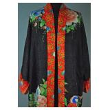 VINTAGE BLACK & ORANGE SILK ROBE VINTAGE BLACK & ORANGE SILK ROBE