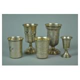 (5) SILVER KIDDUSH / FOOTED CUPS