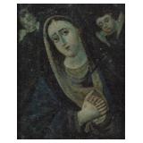 ANTIQUE PAINTING ON TIN - MATER DOLOROSA ANTIQUE PAINTING ON TIN - MATER DOLOROSA