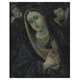 ANTIQUE PAINTING ON TIN - MATER DOLOROSA