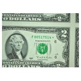 UNCUT SHEET OF BICENTENNIAL $2 STAR NOTES UNCUT SHEET OF BICENTENNIAL $2 STAR NOTES