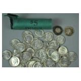 UNCIRCULATED ROLL OF 50 1964 ROOSEVELT DIMES UNCIRCULATED ROLL OF 50 1964 ROOSEVELT DIMES