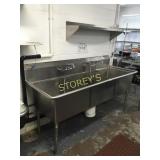 S/S Triple Well Sink w/ Taps - 78 x 30