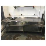 92" All S/S Welded Table w/ Ice Cream Rinse, 2