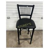 Black Cushioned Metal Bar Stool