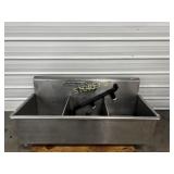 Triple Well S/S Sink w/ taps & legs ~57x24x25