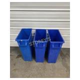 3 Blue recycling bins ~11x20x30