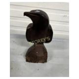 Heavy Carved wood eagle 4x4x9