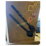 LG Wood Fork & Spoon Decor ~40"