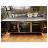 72 x 30 S/S Work Table w/ Backsplash on Wheels