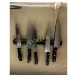 5 Chef Knives & Magnetic Holder