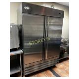 Canco 2dr S/S Upright Freezer on Wheels