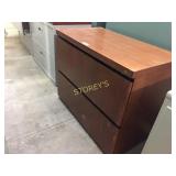 Lateral file cabinet - 2 drawer, wooden