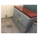 Lateral file cabinet - 2 drawer, lockable