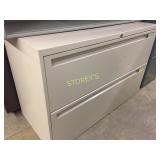 Lateral file cabinet - 2 drawer, 42" w, lockable