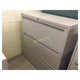 Lateral file cabinet - 3 drawer, 36"w