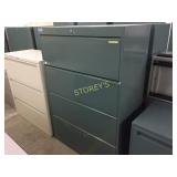 Lateral file cabinet - 4 drawer, 36" w, lockable