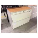 Lateral file cabinet - 2 drawer, lockable, w/