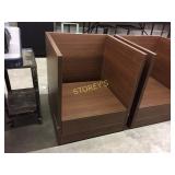 Printer stand w/ tray, medium oak wood veneer -