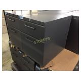 Mobile Drawer pedestal, 2 drawer, lockable, dark