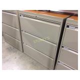 Lateral file cabinet - 3 drawer, 36"w, lockable