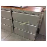 Lateral file cabinet - 3 drawer, 36"w, lockable
