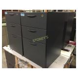 Drawer pedestal - lockable, 3 drawer, dark grey