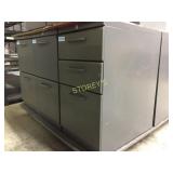 Drawer pedestal - lockable, 3 drawer, dark grey