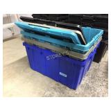 Plastic storage totes w/ lids