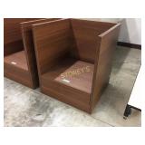 Printer stand w/ tray, medium oak wood veneer,