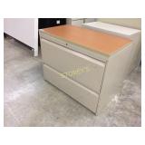 Lateral file cabinet - 2 drawer, 36"w w/ finish to