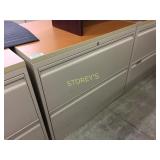 Lateral file cabinet - 2 drawer, 36"w w/ finish to
