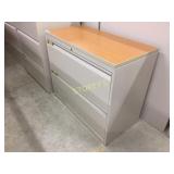 Lateral file cabinet - 2 drawer, 36"w w/ finish to