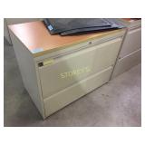 Lateral file cabinet - 2 drawer, 36"w w/ finish to