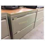 Lateral file cabinet - 2 drawer, 36"w w/ finish to