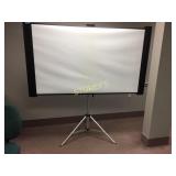 Compact overhead projection screen and tripod and